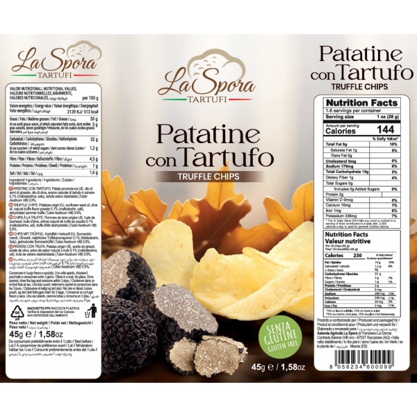 La Spora Truffle Potato Crisps 45 g – Gourmet Italian Snack