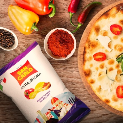 San Carlo Paprika Potato Crisps 50 g – Authentic Italian Snack