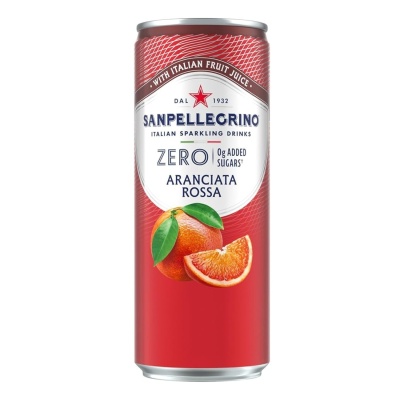 Sanpellegrino Aranciata Rossa Zero Added Sugar – 33 cl Can