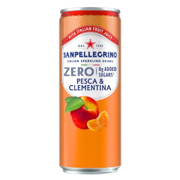 Sanpellegrino Pesca & Clementina Zero Added Sugar – Can 33 cl