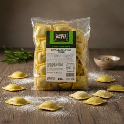 Beef & Barolo Wine Fresh Ravioli 500 g – Passione Pasta