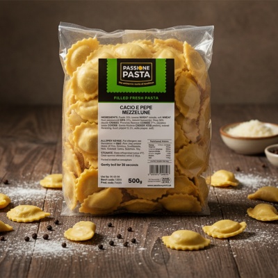 Cacio e Pepe Mezzelune 500 g – Passione Pasta