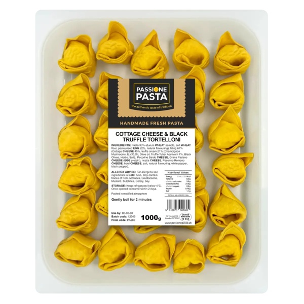 Cottage Cheese & Black Truffle Tortelloni 1 kg – Passione Pasta