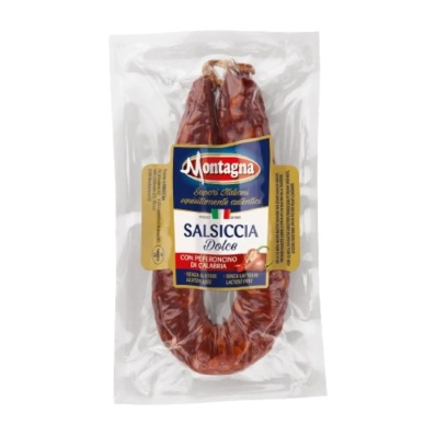 Calabrian Salame DOP - Montagna 350g - Montagna Calabrian Salame DOP Salsiccia Dolce con peperoncino di calabria