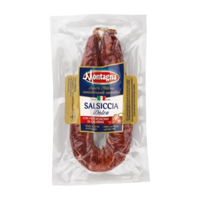 Calabrian Salame DOP - Montagna 350g - Montagna Calabrian Salame DOP Salsiccia Dolce con peperoncino di calabria