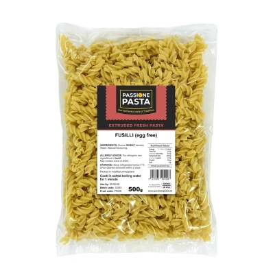 Egg-Free Fusilli Fresh Pasta 500 g – Passione Pasta