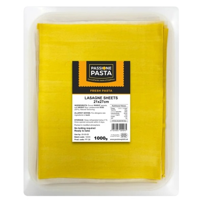 Fresh Egg Lasagne Sheets 1 kg – Passione Pasta