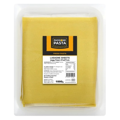 Egg-Free Lasagne Sheets 1 kg – Passione Pasta