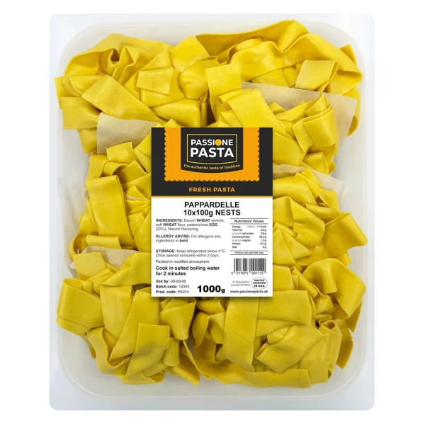 Fresh Egg Pappardelle 1kg – Passione Pasta