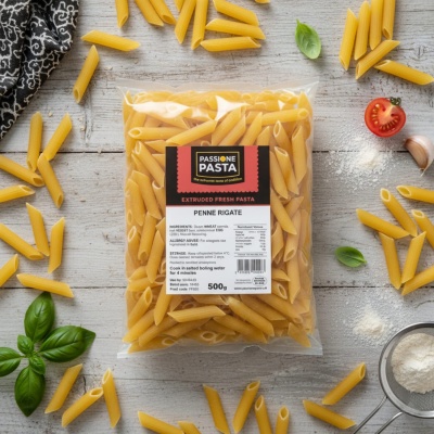 Fresh Egg Penne Rigate 500 g – Passione Pasta