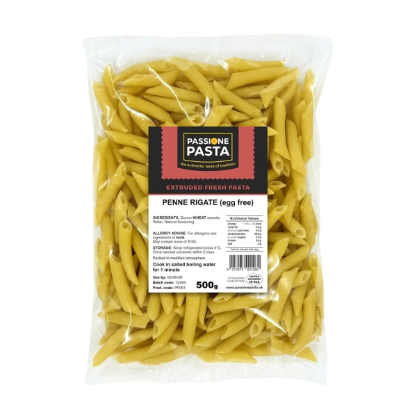 Egg-Free Penne Rigate 500 g – Passione Pasta