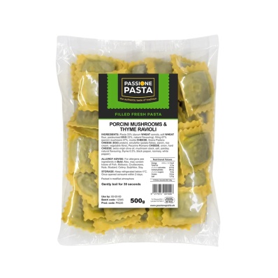 Porcini & Thyme Ravioli 500 g – Passione Pasta