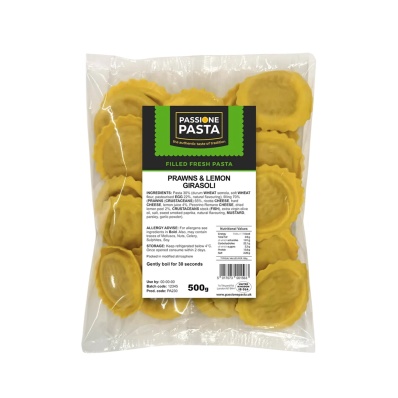 Prawns & Lemon Girasoli 500 g – Passione Pasta
