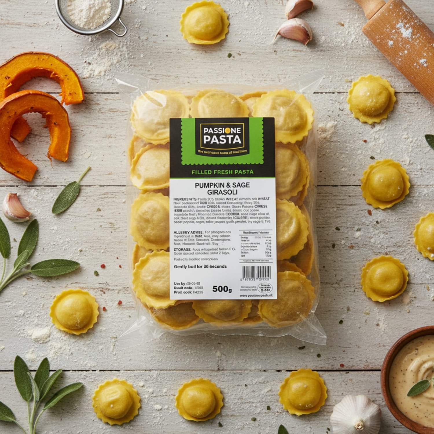 Pumpkin & Sage Girasoli 500 g – Passione Pasta