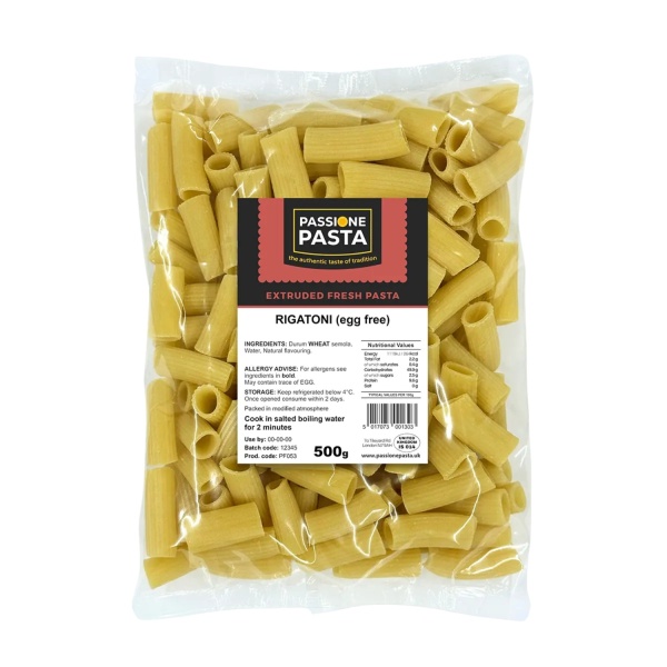 Fresh Egg-Free Rigatoni 500 g – Passione Pasta