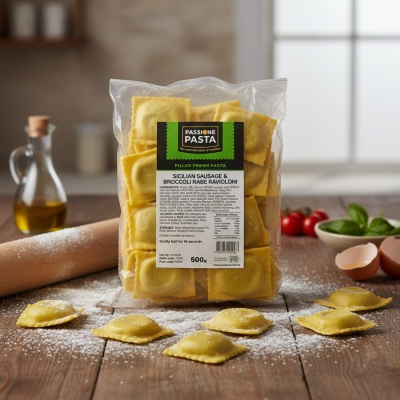 Sicilian Sausage & Broccoli Rabe Ravioloni – 500 g