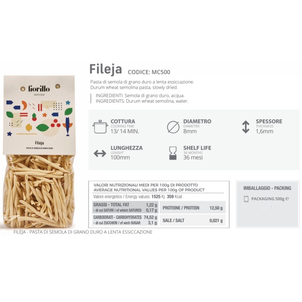 Fileja Calabresi 500g – Pastificio Fiorillo