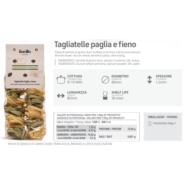 Tagliatelle Paglia e Fieno 500g – Pastificio Fiorillo