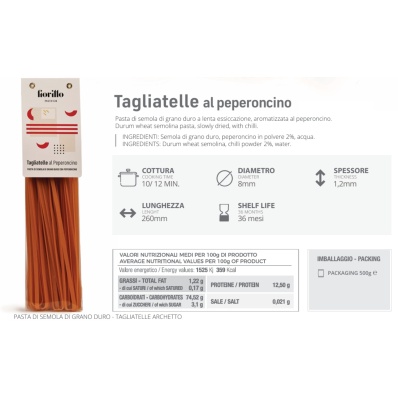 Tagliatelle with Calabrian Chilli 500g – Pastificio Fiorillo