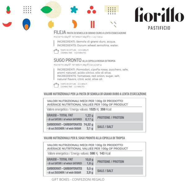 Fileja Pasta & Onion Sauce Gift Pack – Fiorillo