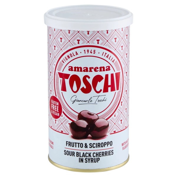 Amarena Candied Sour Black Cherries in Syrup – 250g Jar