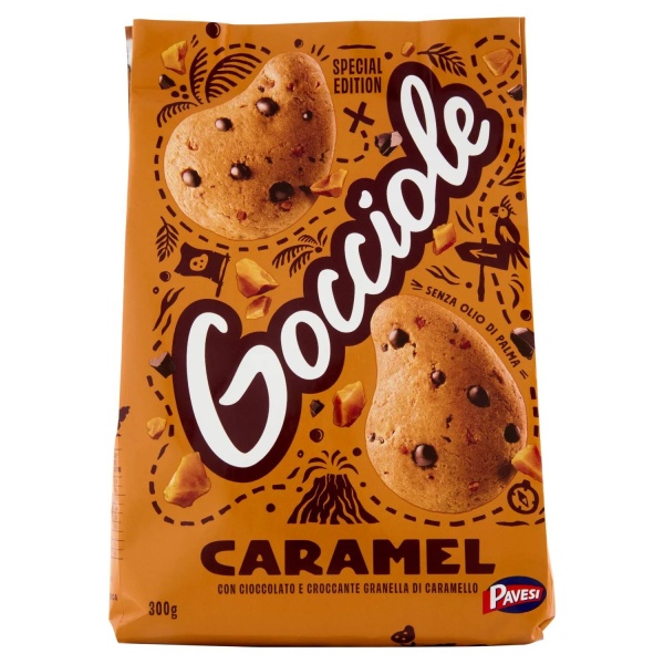 Gocciole Caramel Chocolate Chip Biscuits 300 g – Pavesi
