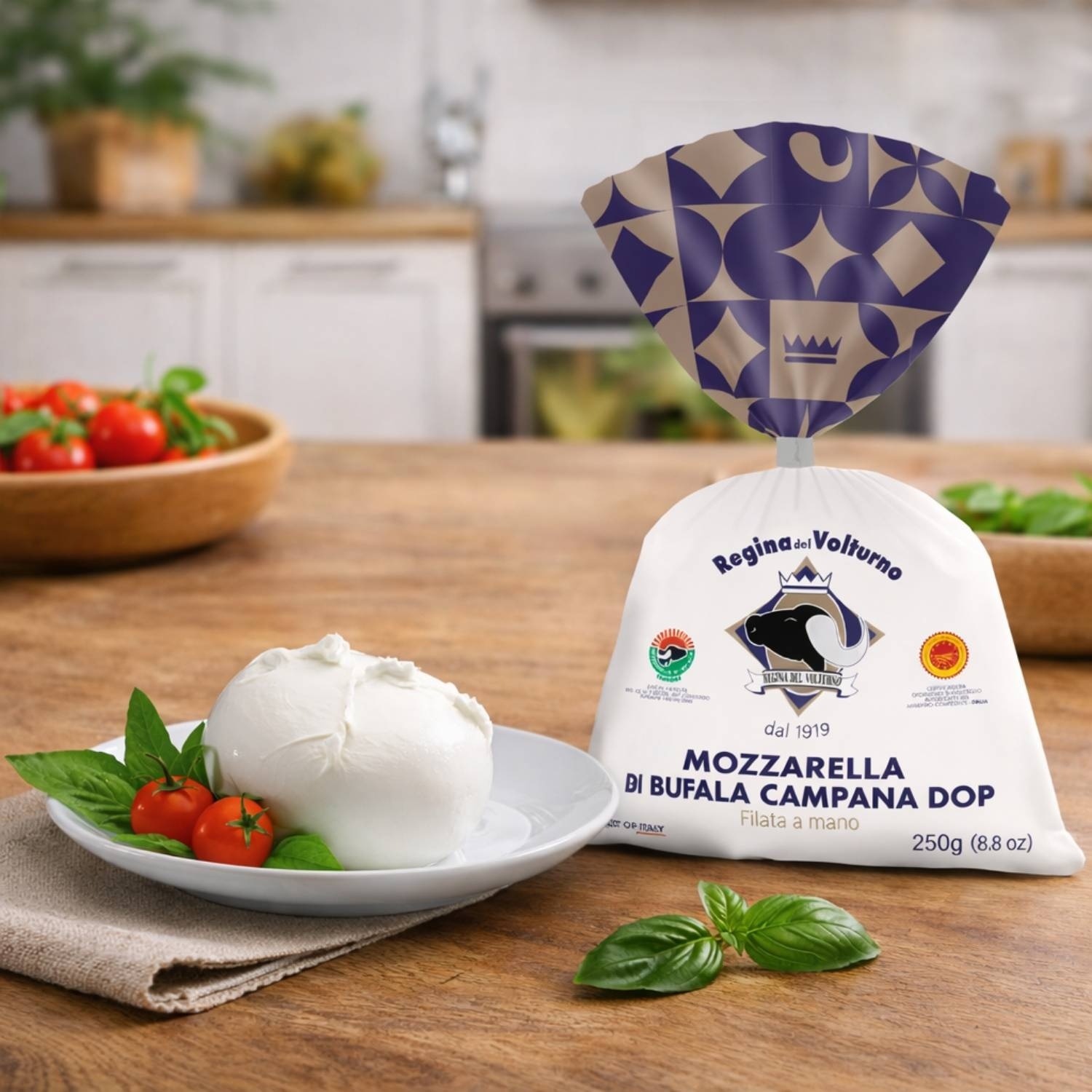 Mozzarella di Bufala DOP Hand-Stretched 250g – Regina del Volturno