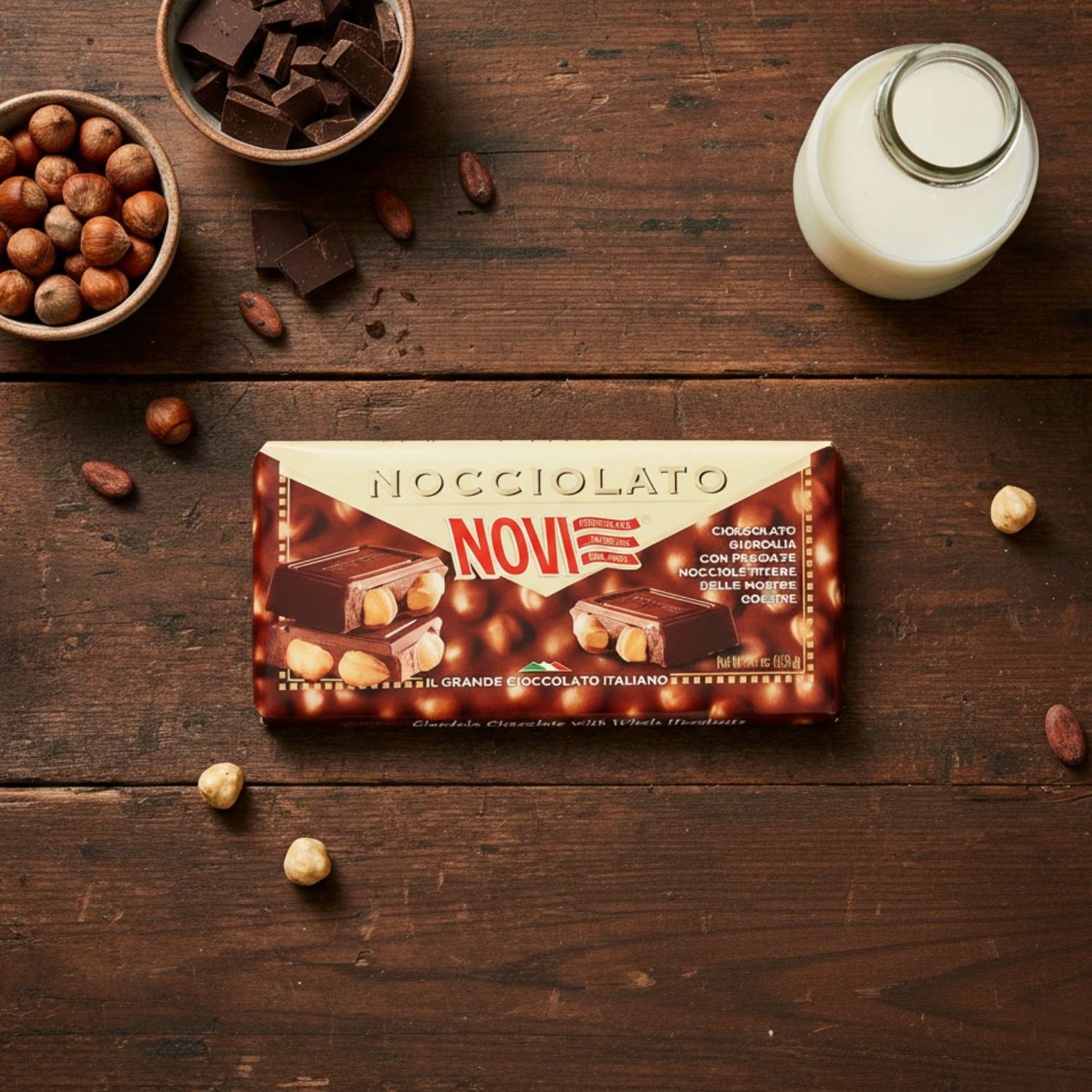 Nocciolato Gianduja Chocolate with Whole Hazelnuts 130g – Novi