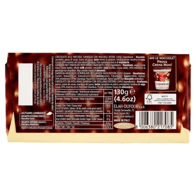 Nocciolato Gianduja with Hazelnuts 130g – Novi
