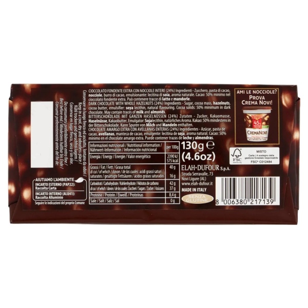Nocciolato Extra Dark 130g – Novi