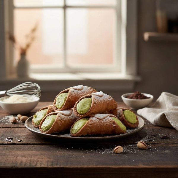Sicilian Cannoli with Pistachio Cream 200g – D’Addezio