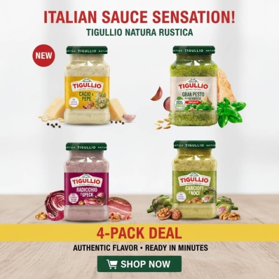 Tigullio Italian Pesto Bundle – Cacio e Pepe, Pesto Genovese, Radicchio & Speck, Artichoke & Walnut | THE ITALIAN BOX