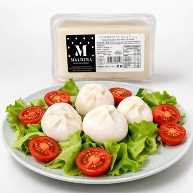 Maldera Mini Burrata 4x50g Italian Fresh Cheese