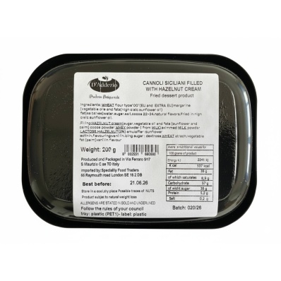 Sicilian Cannoli Hazelnut Cream 200g Italian Dessert