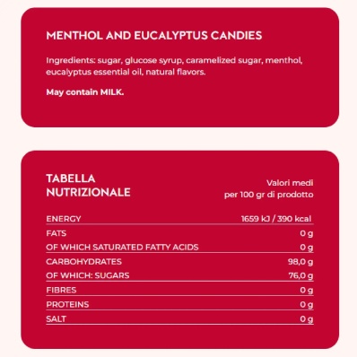 Sperlari Candies Club - Menthol and Eucalyptus (Caramelle Mentolo e Eucalipto) - 200g