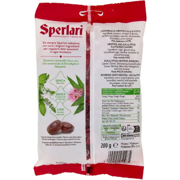 Sperlari Candies Club - Menthol and Eucalyptus (Caramelle Mentolo e Eucalipto) - 200g