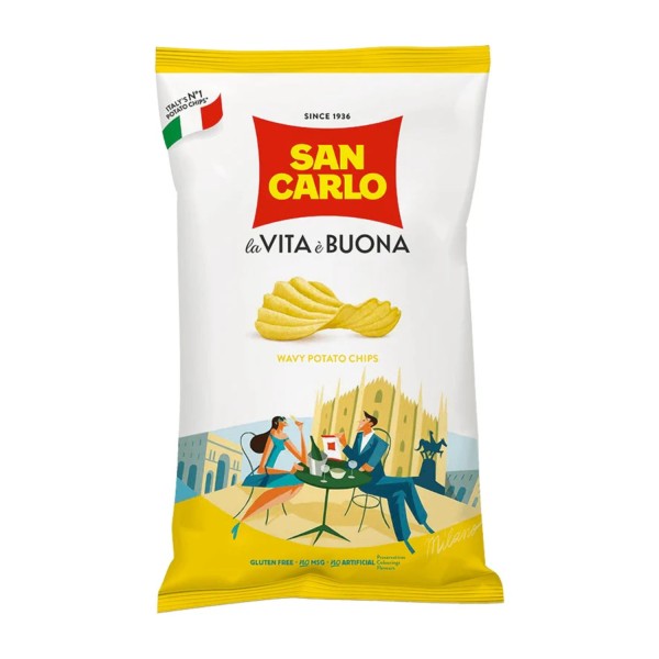 San Carlo Wavy Potato Crisps "Rustica"  50g