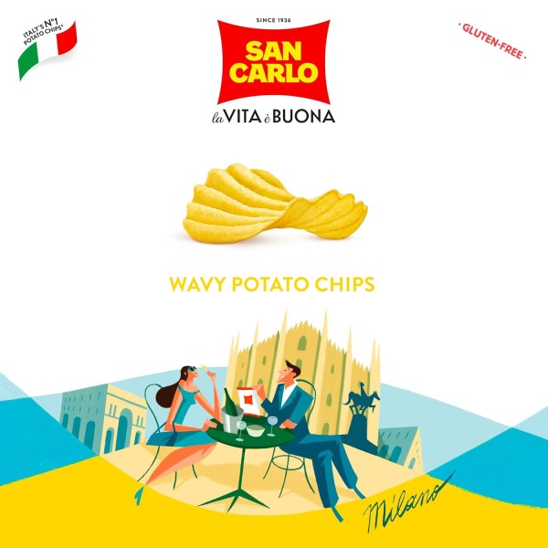 San Carlo Rustica Wavy Crisps 180g Italian Chips