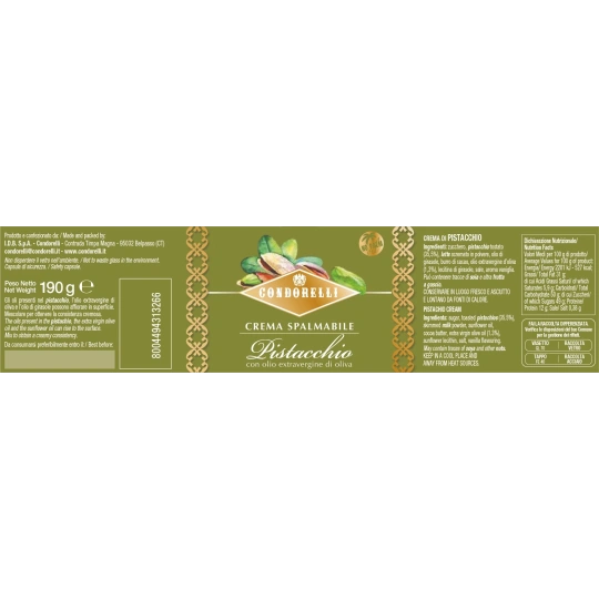 Sicilian Pistachio Spread Cream – Gluten-Free 35% Pistachios