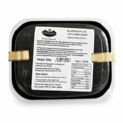 Millefoglie Lemon Cream Pastry 200g D’Addezio