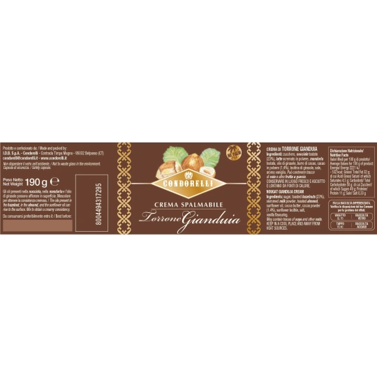 Sicilian Gianduia Nougat Spread – Gluten-Free, Delicious