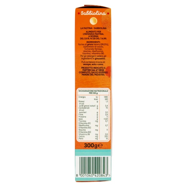 Plasmon Sabbiolina Baby Pasta 300g