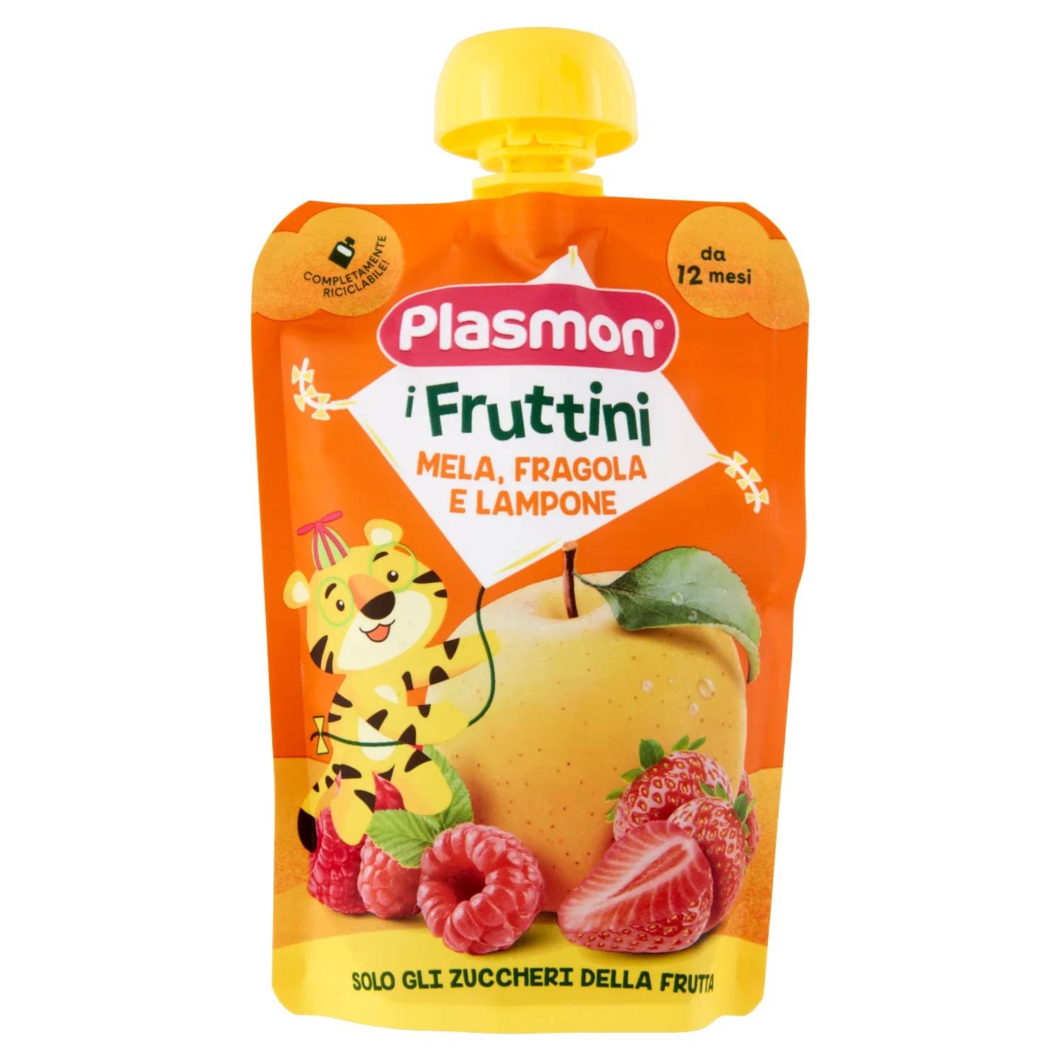 Plasmon Apple Strawberry Raspberry Pouch 130g