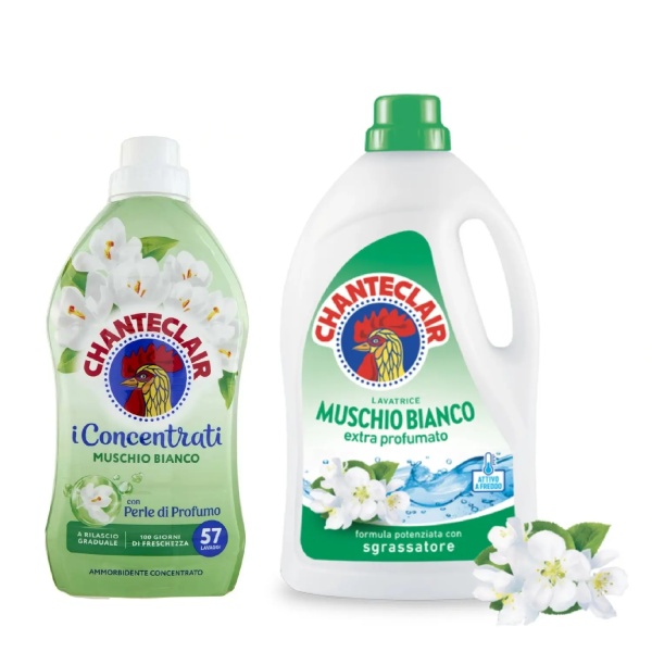 Chante Clair White Musk Laundry Care Bundle - Detergent & Softener - 57 Washes