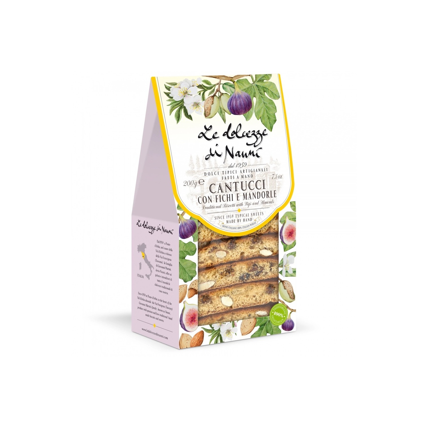 Cantucci con Fichi e Mandorle 200g - Biscuits with Figs and Almonds - Le Dolcezze di Nanni
