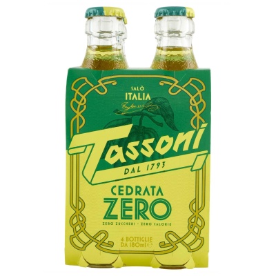 Tassoni Cedrata Zero 4x180ml – Iconic Italian Citron Soda