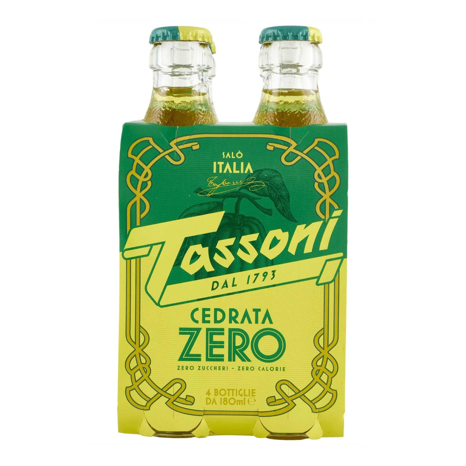 Tassoni Cedrata Zero 4x180ml – Iconic Italian Citron Soda