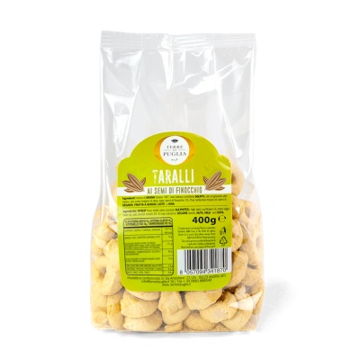 Taralli  Finocchio - Fennel Italian Pretzels Terre di Puglia 400g