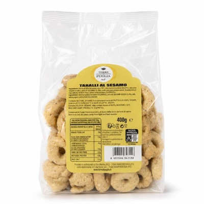 Taralli Sesamo - Sesame Italian Pretzels Terre di Puglia 400g