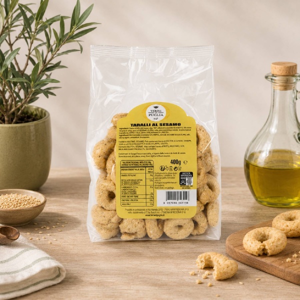 Sesame Taralli 400g - Terre di Puglia
